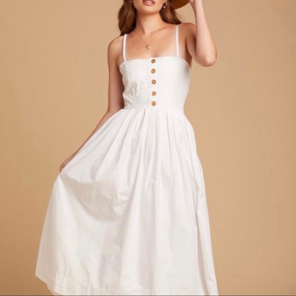White midi free people dress, new with tags
